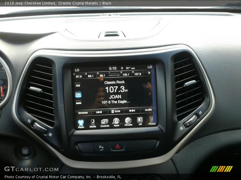 Granite Crystal Metallic / Black 2018 Jeep Cherokee Limited