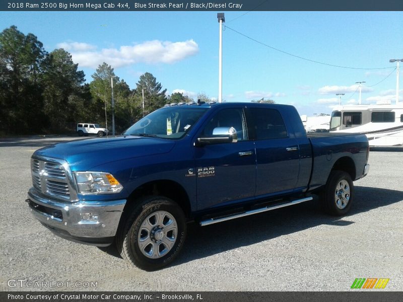 Blue Streak Pearl / Black/Diesel Gray 2018 Ram 2500 Big Horn Mega Cab 4x4