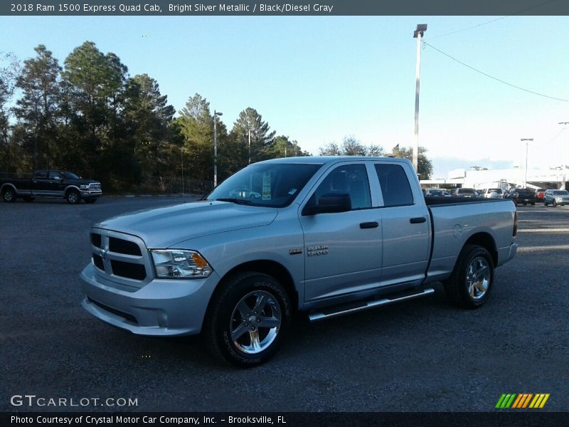 Bright Silver Metallic / Black/Diesel Gray 2018 Ram 1500 Express Quad Cab