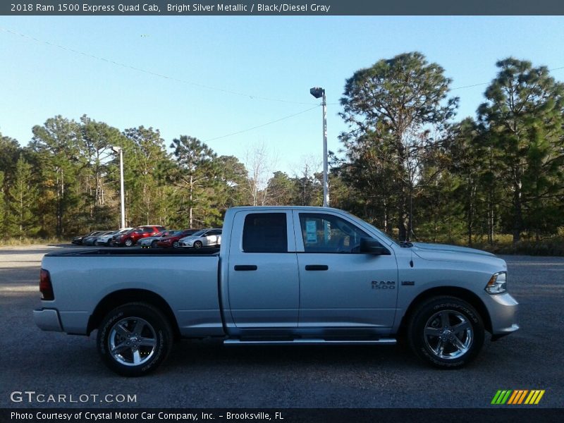 Bright Silver Metallic / Black/Diesel Gray 2018 Ram 1500 Express Quad Cab