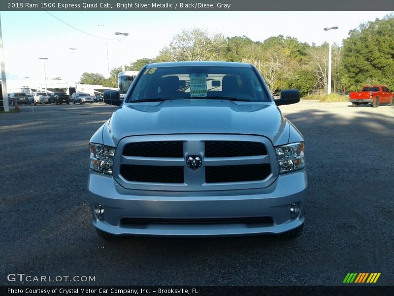 Bright Silver Metallic / Black/Diesel Gray 2018 Ram 1500 Express Quad Cab