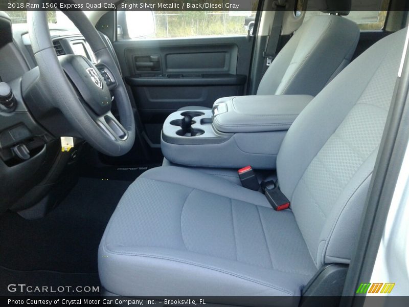 Bright Silver Metallic / Black/Diesel Gray 2018 Ram 1500 Express Quad Cab