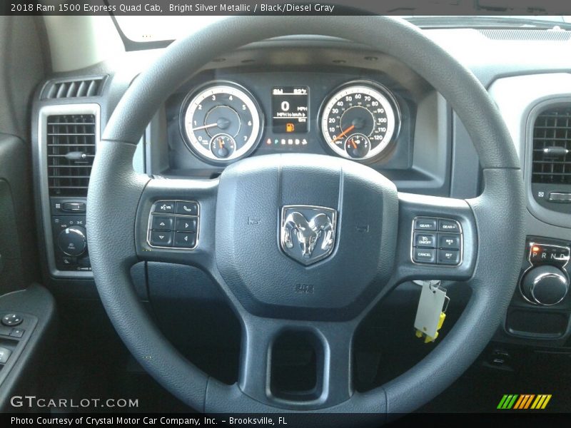 Bright Silver Metallic / Black/Diesel Gray 2018 Ram 1500 Express Quad Cab