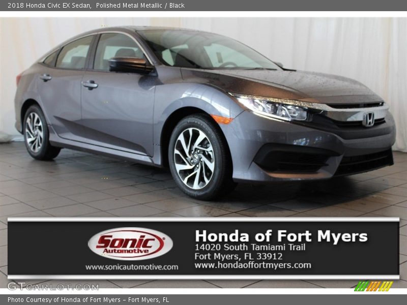 Polished Metal Metallic / Black 2018 Honda Civic EX Sedan
