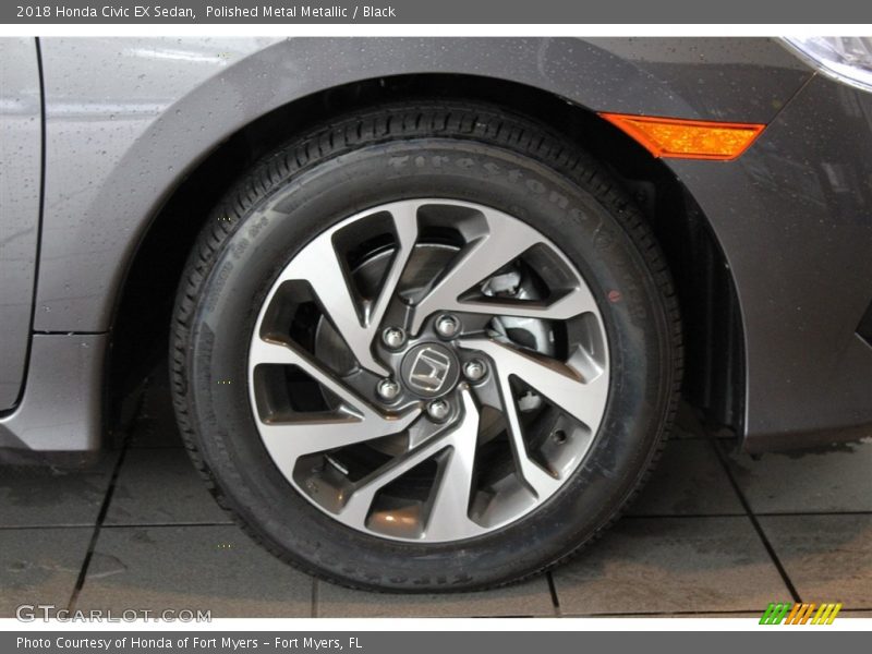 Polished Metal Metallic / Black 2018 Honda Civic EX Sedan