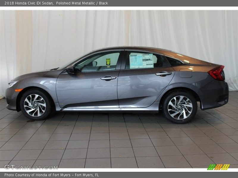 Polished Metal Metallic / Black 2018 Honda Civic EX Sedan