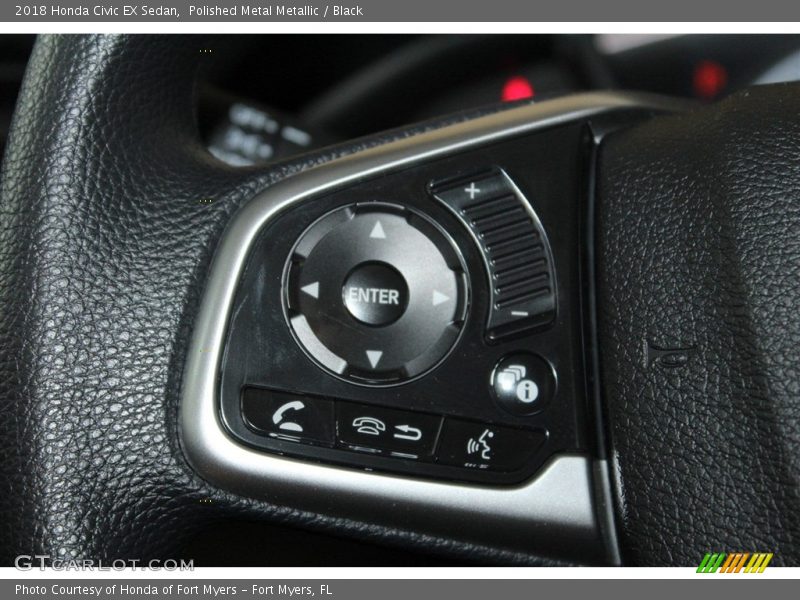 Polished Metal Metallic / Black 2018 Honda Civic EX Sedan