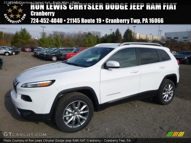 Bright White / Black 2018 Jeep Cherokee Limited 4x4