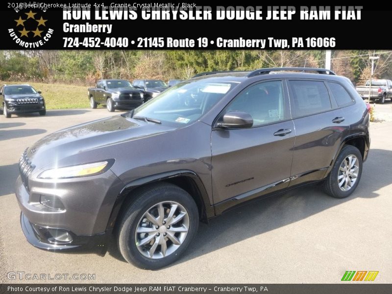 Granite Crystal Metallic / Black 2018 Jeep Cherokee Latitude 4x4