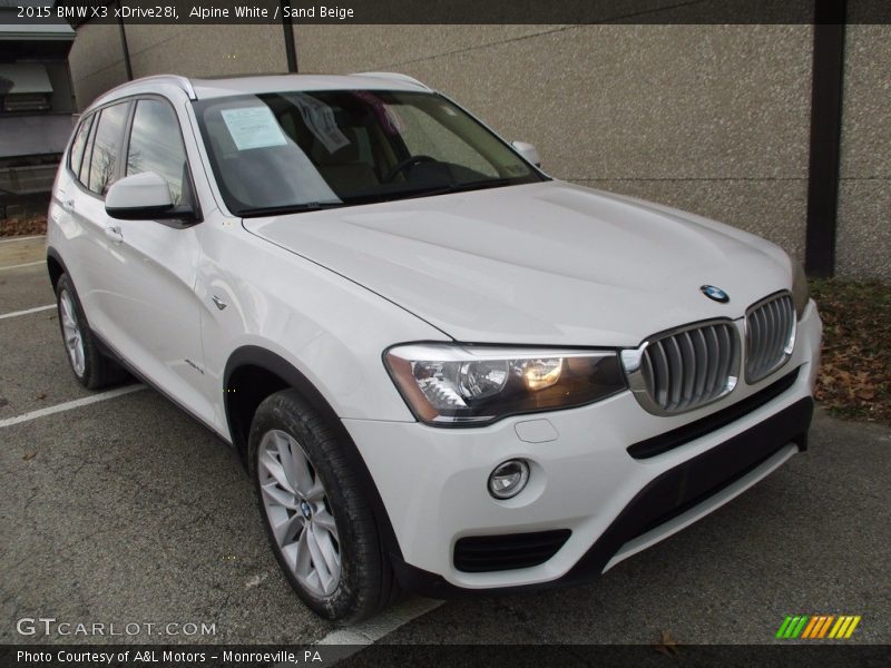 Alpine White / Sand Beige 2015 BMW X3 xDrive28i