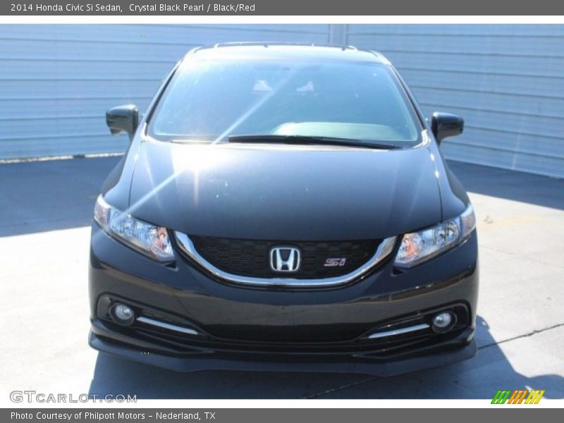 Crystal Black Pearl / Black/Red 2014 Honda Civic Si Sedan