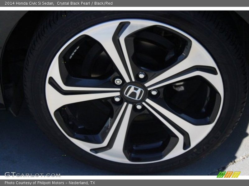 Crystal Black Pearl / Black/Red 2014 Honda Civic Si Sedan
