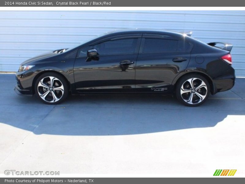 Crystal Black Pearl / Black/Red 2014 Honda Civic Si Sedan