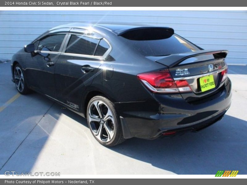 Crystal Black Pearl / Black/Red 2014 Honda Civic Si Sedan