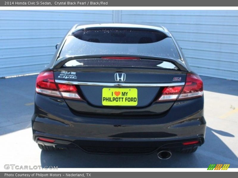 Crystal Black Pearl / Black/Red 2014 Honda Civic Si Sedan