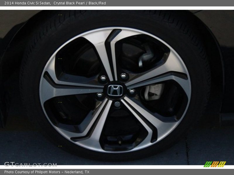 Crystal Black Pearl / Black/Red 2014 Honda Civic Si Sedan