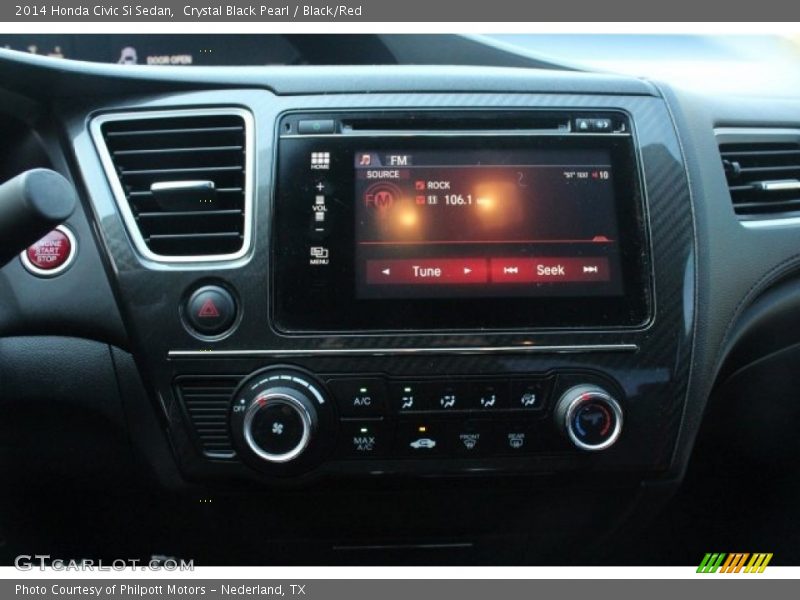 Crystal Black Pearl / Black/Red 2014 Honda Civic Si Sedan