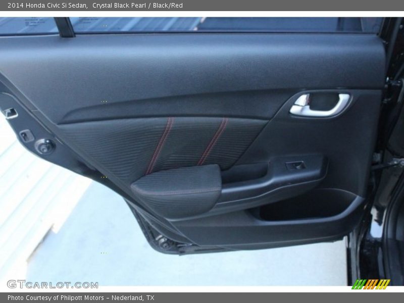 Crystal Black Pearl / Black/Red 2014 Honda Civic Si Sedan