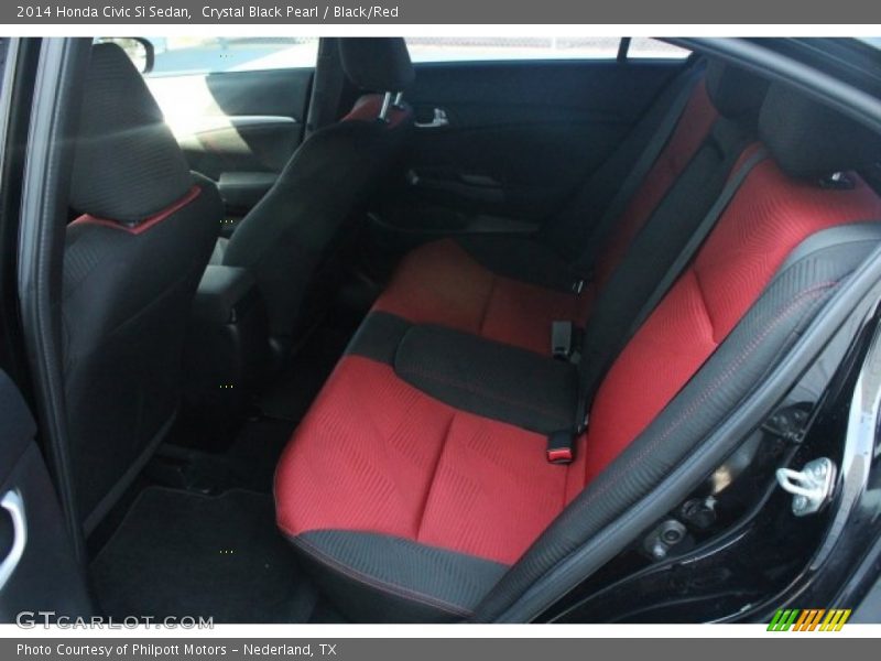 Crystal Black Pearl / Black/Red 2014 Honda Civic Si Sedan