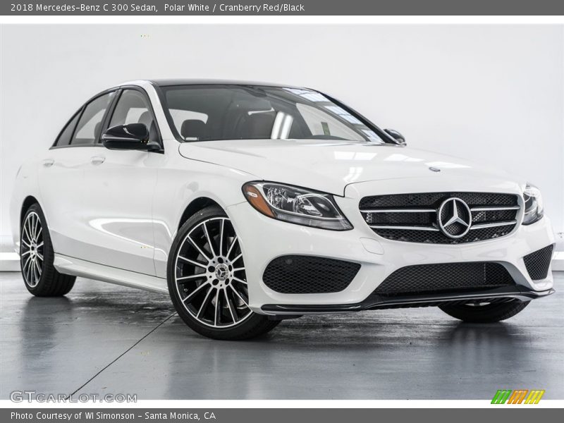 Polar White / Cranberry Red/Black 2018 Mercedes-Benz C 300 Sedan