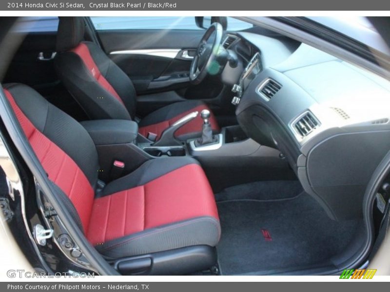 Crystal Black Pearl / Black/Red 2014 Honda Civic Si Sedan