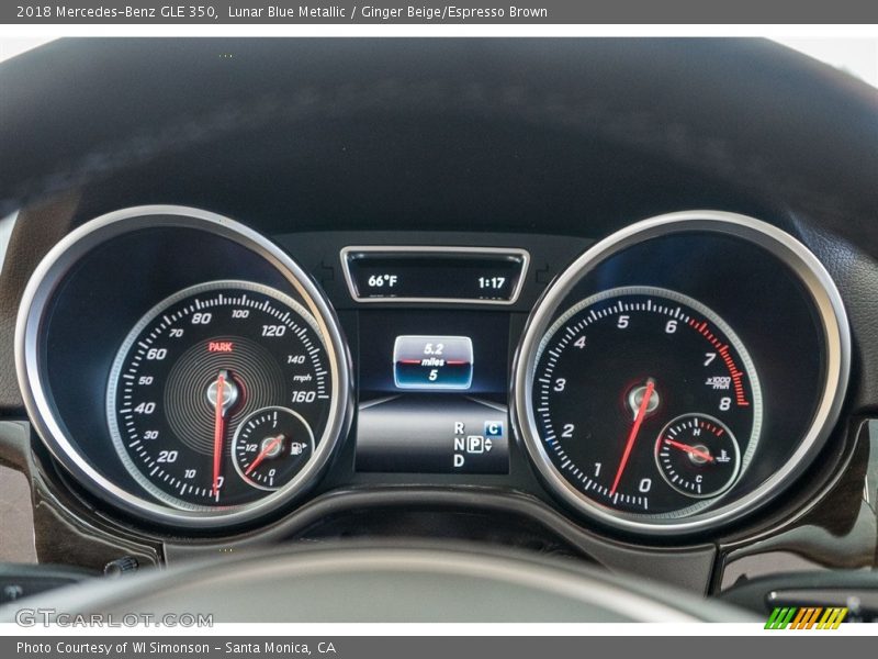Lunar Blue Metallic / Ginger Beige/Espresso Brown 2018 Mercedes-Benz GLE 350
