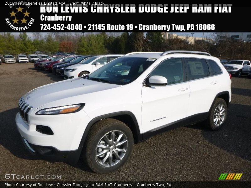 Bright White / Black 2018 Jeep Cherokee Limited 4x4