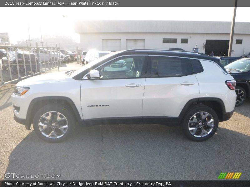 Pearl White Tri–Coat / Black 2018 Jeep Compass Limited 4x4