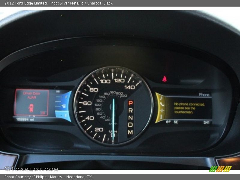 Ingot Silver Metallic / Charcoal Black 2012 Ford Edge Limited