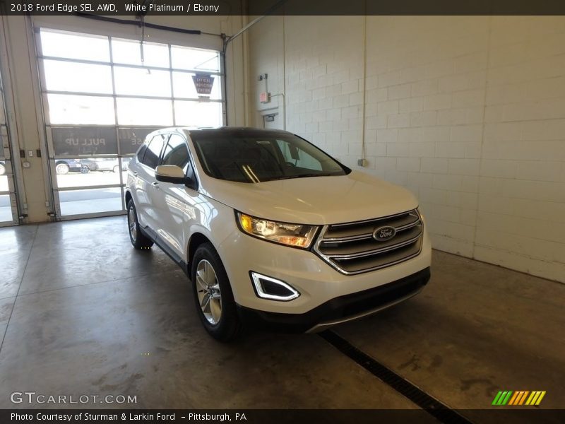 White Platinum / Ebony 2018 Ford Edge SEL AWD