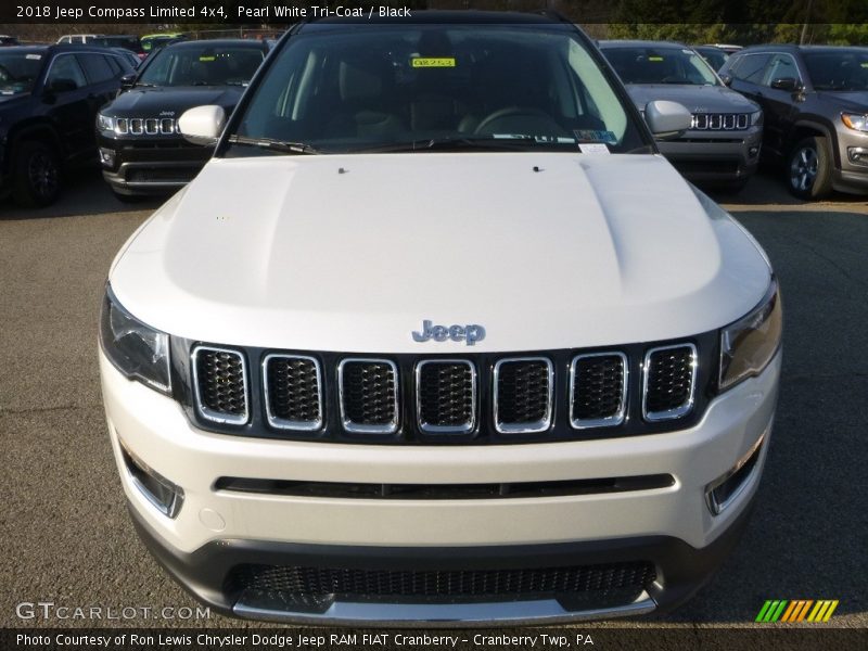 Pearl White Tri–Coat / Black 2018 Jeep Compass Limited 4x4