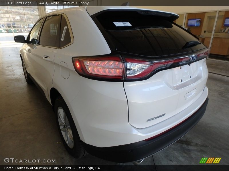 White Platinum / Ebony 2018 Ford Edge SEL AWD