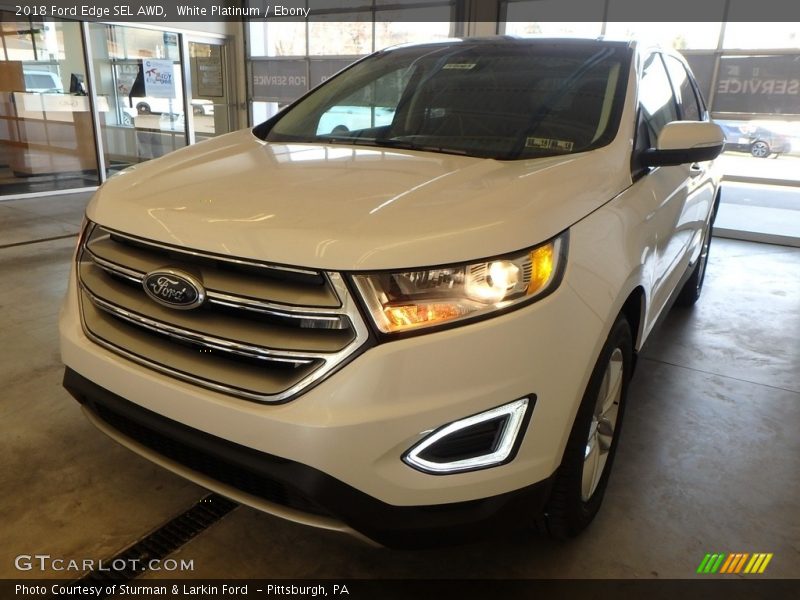 White Platinum / Ebony 2018 Ford Edge SEL AWD