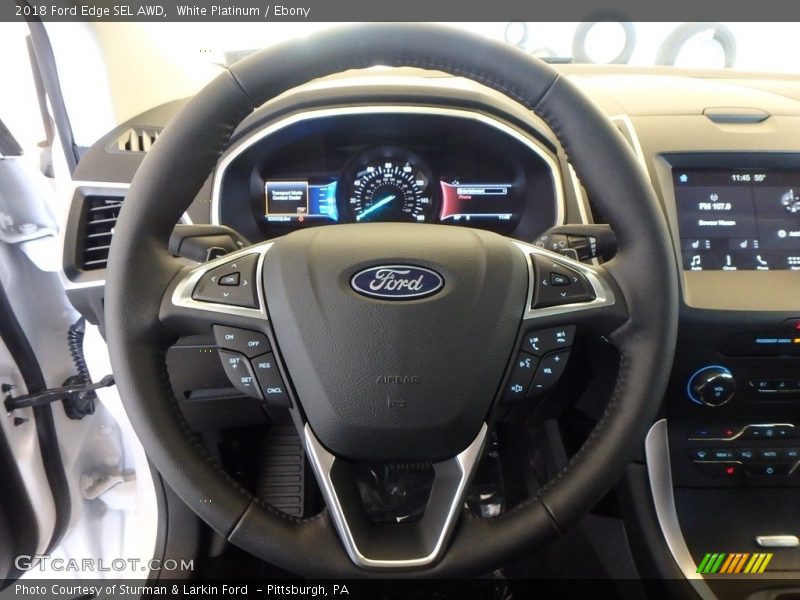 White Platinum / Ebony 2018 Ford Edge SEL AWD