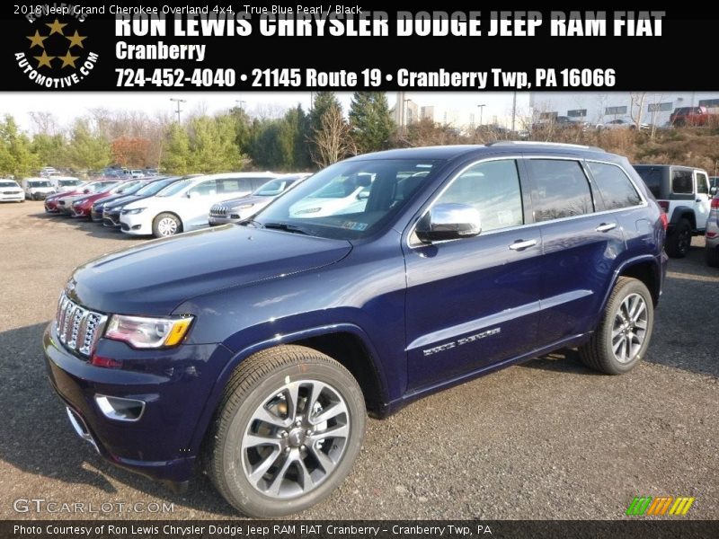 True Blue Pearl / Black 2018 Jeep Grand Cherokee Overland 4x4