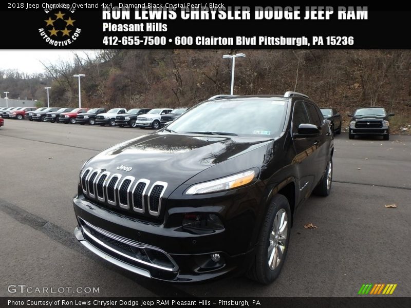 Diamond Black Crystal Pearl / Black 2018 Jeep Cherokee Overland 4x4