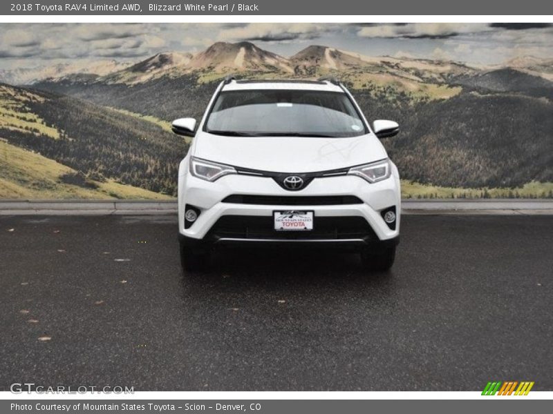 Blizzard White Pearl / Black 2018 Toyota RAV4 Limited AWD
