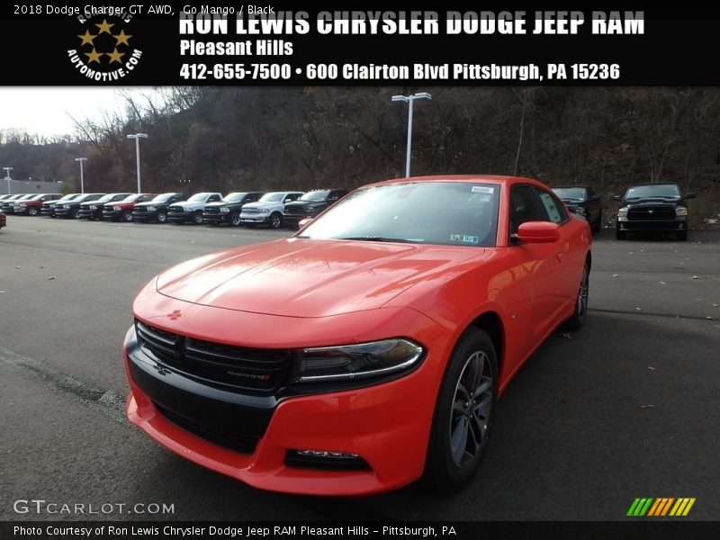 Go Mango / Black 2018 Dodge Charger GT AWD