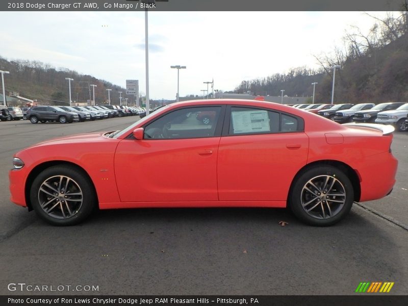 Go Mango / Black 2018 Dodge Charger GT AWD