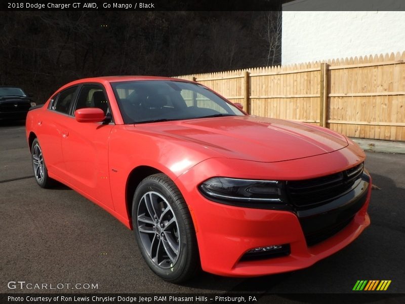 Go Mango / Black 2018 Dodge Charger GT AWD