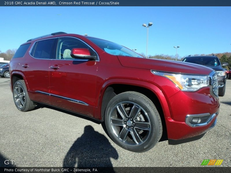 Crimson Red Tintcoat / Cocoa/Shale 2018 GMC Acadia Denali AWD