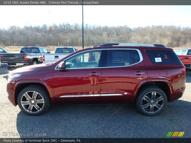 Crimson Red Tintcoat / Cocoa/Shale 2018 GMC Acadia Denali AWD