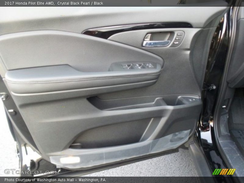 Crystal Black Pearl / Black 2017 Honda Pilot Elite AWD