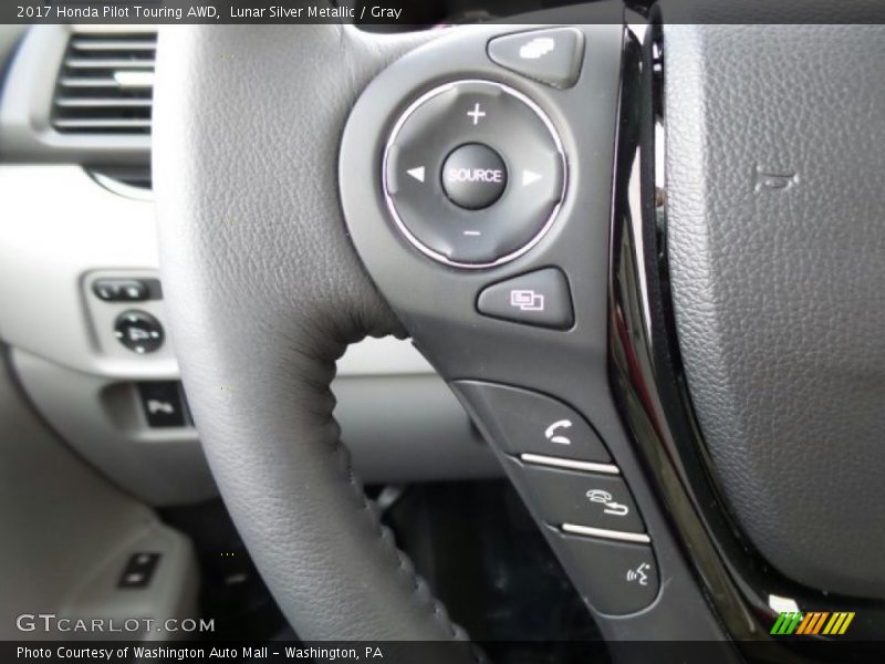 Lunar Silver Metallic / Gray 2017 Honda Pilot Touring AWD