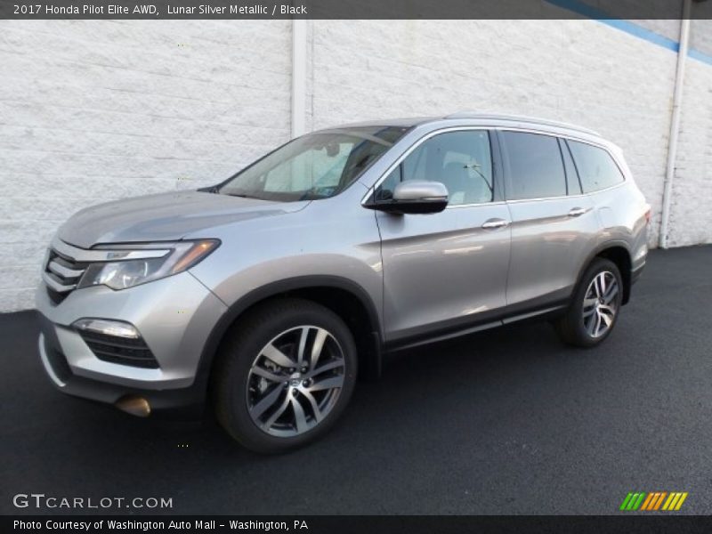 Lunar Silver Metallic / Black 2017 Honda Pilot Elite AWD