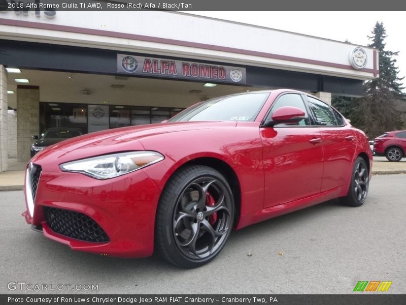 Rosso (Red) Alfa / Black/Tan 2018 Alfa Romeo Giulia Ti AWD