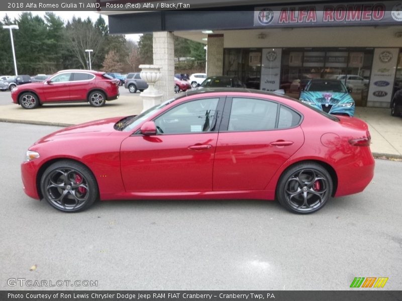 Rosso (Red) Alfa / Black/Tan 2018 Alfa Romeo Giulia Ti AWD