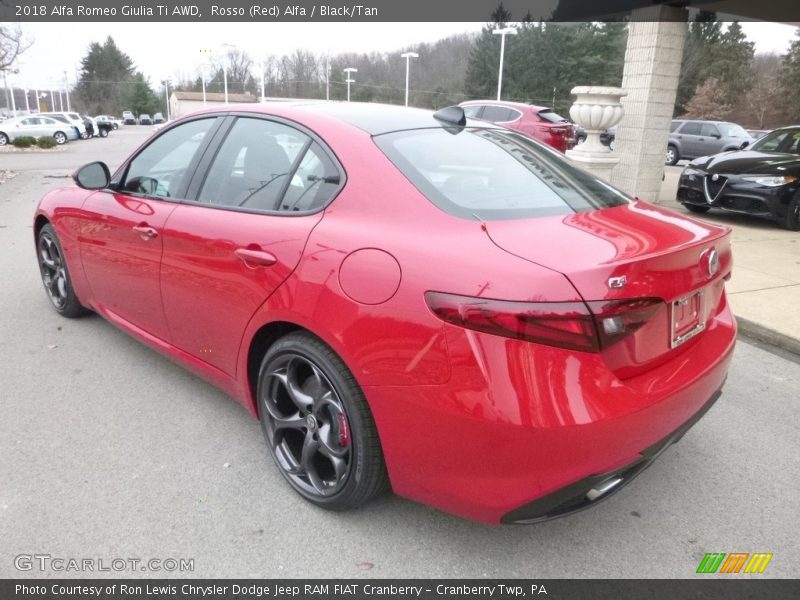 Rosso (Red) Alfa / Black/Tan 2018 Alfa Romeo Giulia Ti AWD