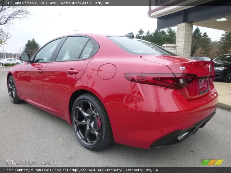 Rosso (Red) Alfa / Black/Tan 2018 Alfa Romeo Giulia Ti AWD
