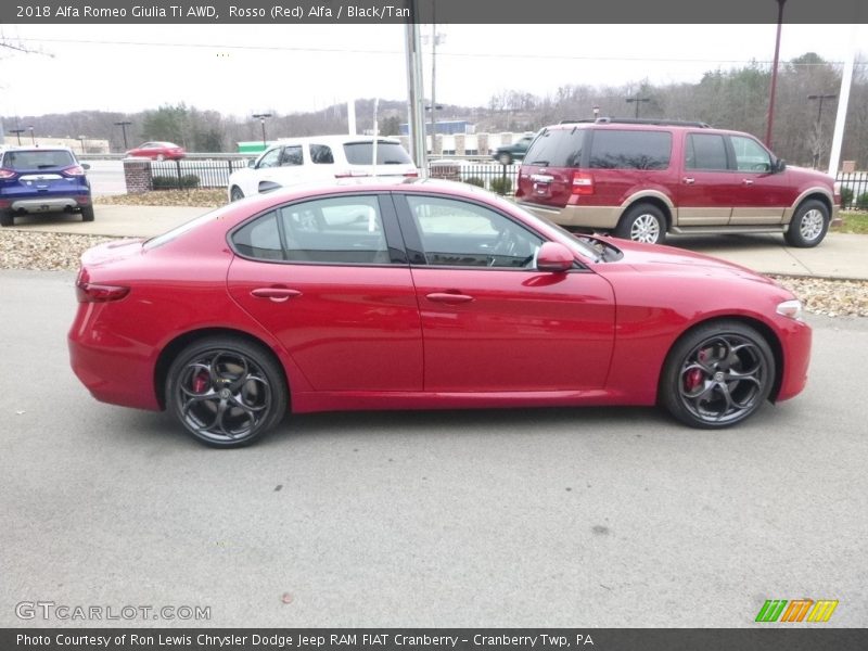 Rosso (Red) Alfa / Black/Tan 2018 Alfa Romeo Giulia Ti AWD